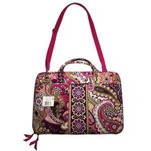 Vera Bradley Laptop Portfolio Hard Shell Computer Travel Very Berry Paisley NWT